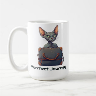 Caneca De Café Viajante Gatinho Fofo – Presente para Amantes de G