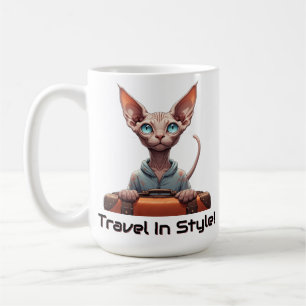 Caneca De Café Viajante Gatinho Fofo – Presente para Amantes de G