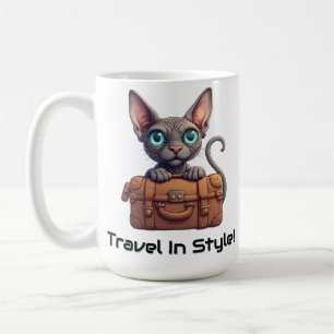 Caneca De Café Viajante Gatinho Fofo – Presente para Amantes de G