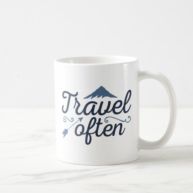 Caneca De Café Viajar Frequentemente (Direita)