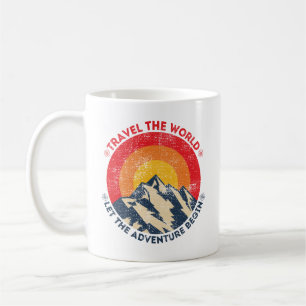 Caneca De Café viaje pelo mundo deixe a aventura começar viajando
