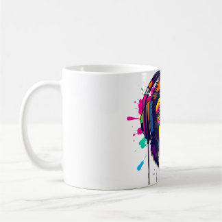 Caneca De Café Vibe com Abstrato Monkey DJ