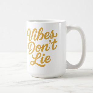 Caneca De Café Vibes Don’t Lie – Tipografia de Roteiro Retro com