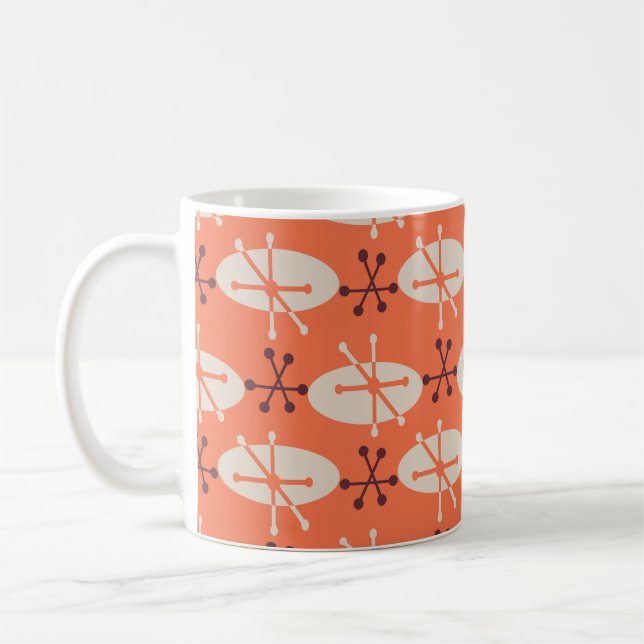 Caneca De Café Vibes Retroativas: Padrão Geométrico de Burst (Esquerda)