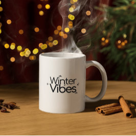 Caneca De Café Víblias de inverno - Floco de neve minimalista e M