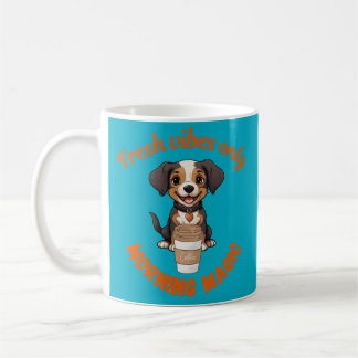Caneca De Café Víblias frescas e café reproduzindo o Puppy Digita