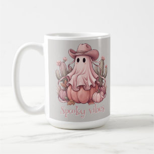 Caneca De Café Vibrações Assustadoras Ocidentais Fantasma Rosa &