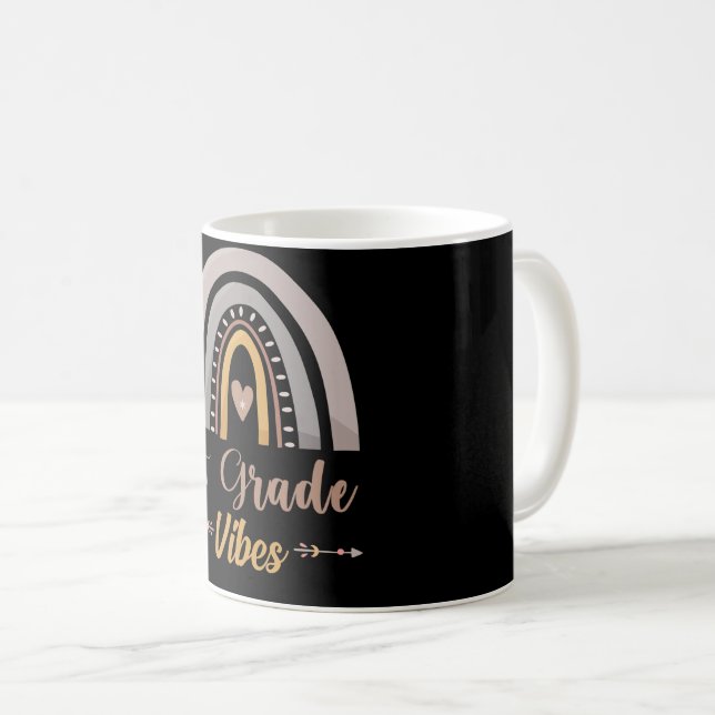 Caneca De Café Vibrações da 1ª Série Arco-íris Volta às Aulas da  (Frente Esquerda)