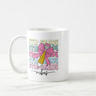 Caneca De Café Vibrações da 6ª Série Groovy Coquette Laço Fofo Ck