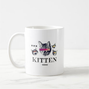 Caneca De Café Vibrações de Gatinho Adorável Design para Amante