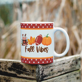 Caneca De Café Vibrações de Outono Tempero de Abóbora Futebol 