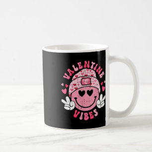 Caneca De Café Vibrações de São Valentão Groovy Rosto Sorridente