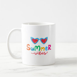 Caneca De Café Vibrações de Verão e Óculos de Sol
