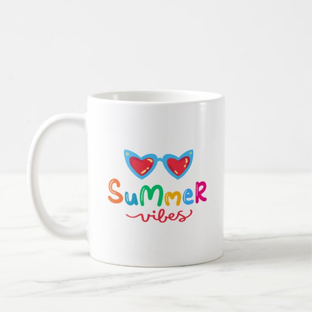 Caneca De Café Vibrações de Verão e Óculos de Sol (Esquerda)