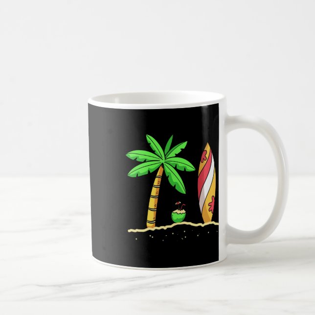 Caneca De Café Vibrações de Verão Palmeiras Surfboard Surfista Co (Direita)