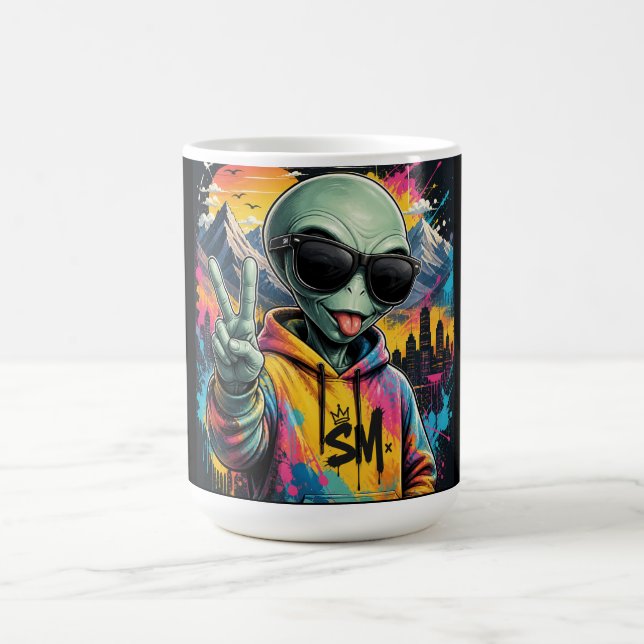 Caneca De Café Vibrações Divertidas de Alien (Centro)