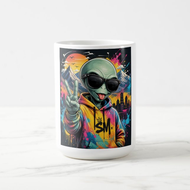 Caneca De Café Vibrações Divertidas de Alien (Centro)
