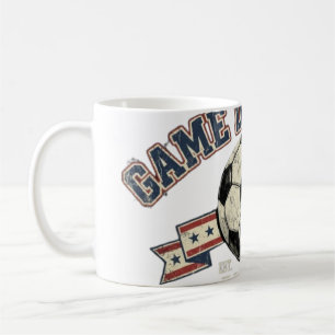Caneca De Café Vibrações do Dia do Jogo Fã Retro de Futebol dos E