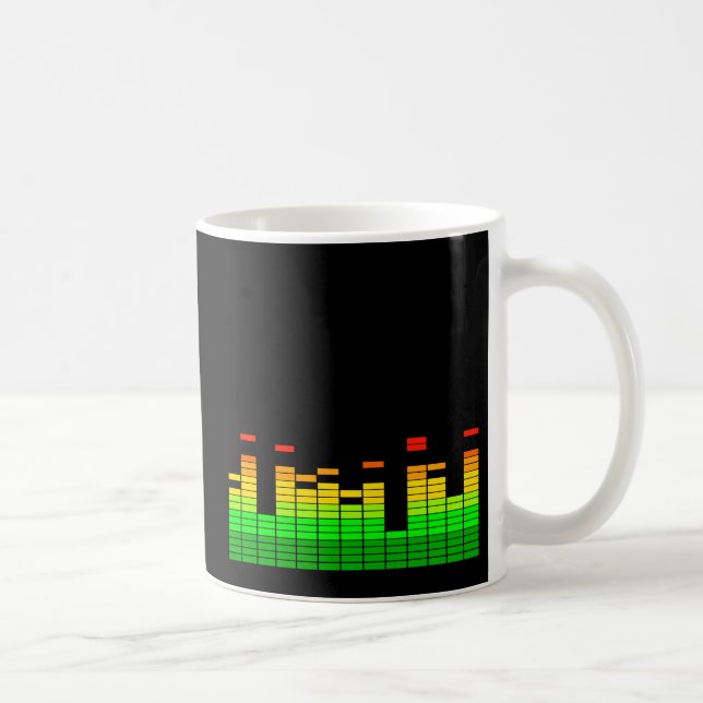 Caneca De Café Vibrações do Equalizador do Ritmo da Música Gráfic (Direita)