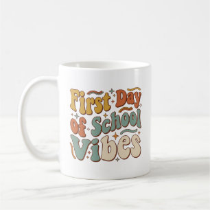 Caneca De Café Vibrações do Primeiro Dia de Aula Presente de Volt