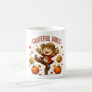Caneca De Café Vibrações Gratas Espantalho Outono