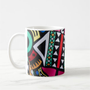 Caneca De Café Vibrant Afro-Centric Geometric Pattern – Bold Trib