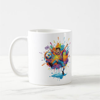 Caneca De Café Vibrant Artistic Boy Coffee Mug