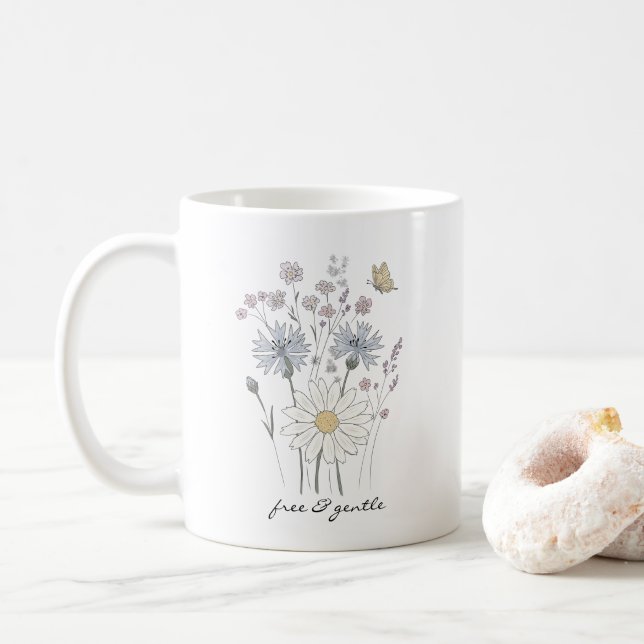 Caneca De Café Vibrant field of wildflowers  (Com Donut)