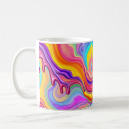 Caneca De Café Vibrant Fluid Marble Abstract