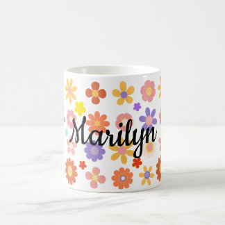 Caneca De Café Vibrant mix of colorful flowers mug