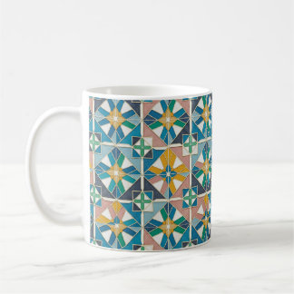 Caneca De Café Vibrant Modern Moroccan Zellige Tile Pattern