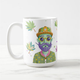 Caneca De Café Vibrant Monarch Butterfly Illustration on Light Ba