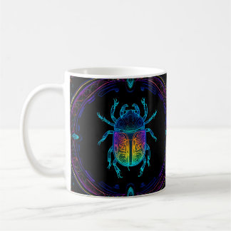 Caneca De Café Vibrant Neon Scarab