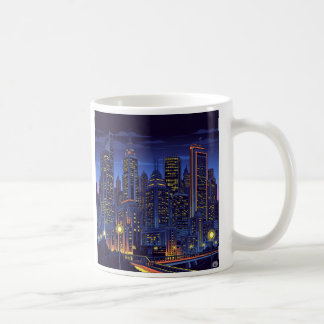 Caneca De Café Vibrant Urban Energy Cityscape * "Modern City Ni"