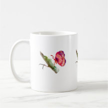 Vibrant watercolor butterfly late mug