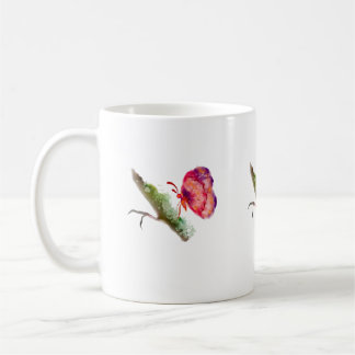 Caneca De Café Vibrant watercolor butterfly late mug