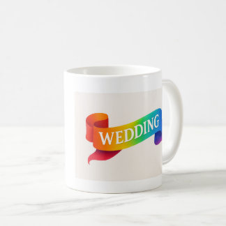 Caneca De Café Vibrant Wedding Celebration Ribbon