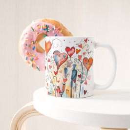 Caneca De Café Vibrante e Colorido | Nome personalizado