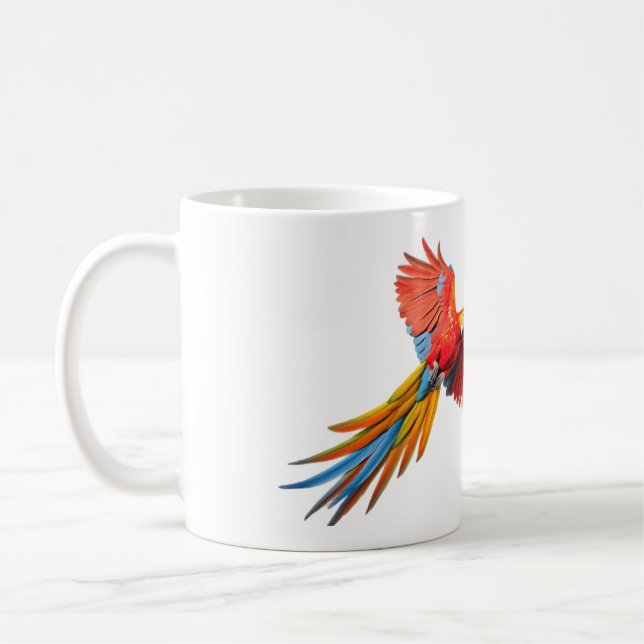 Caneca De Café Vibrante Macaw Parrot Coffee Mug (Esquerda)