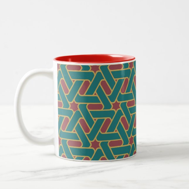 caneca de café vibrante, padrão colorido (Esquerda)
