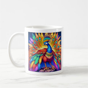 Caneca De Café Vibrante Pavão 