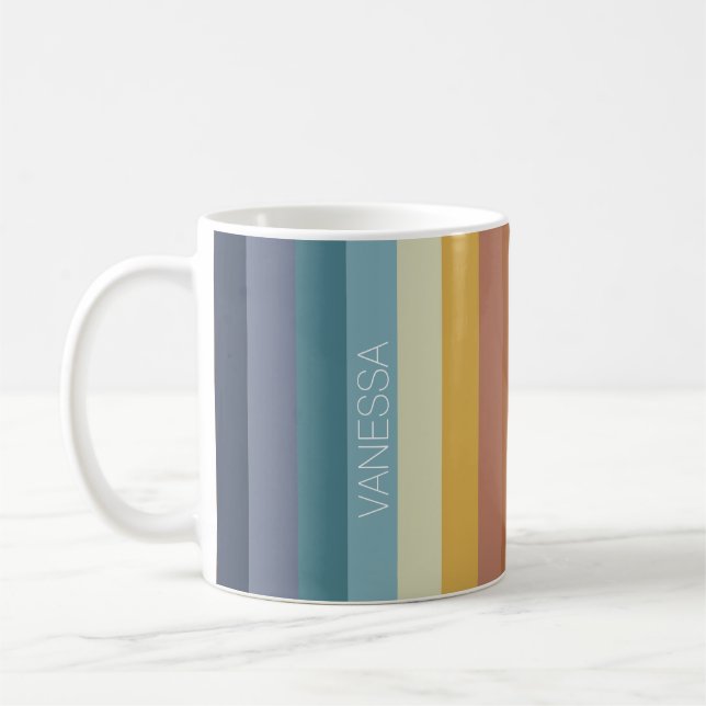 Caneca De Café Víbula de faixa de safra retrô 70s 60s (Esquerda)