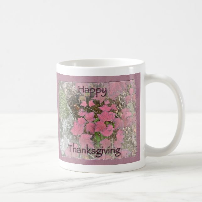 Caneca De Café Viburnum Fall Foliage Itens Felizes de Ação de Gra (Direita)