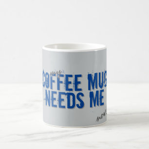 Caneca De Café Viciado CAFÉ MÚG PRECISA DE Azul