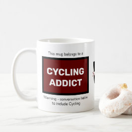 Caneca De Café Viciado em Círculo Adicionar Seu Nome Monograma In