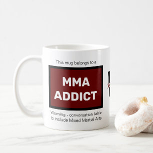 Caneca De Café Viciado em MMA Adicionar seu nome Monograma Inicia