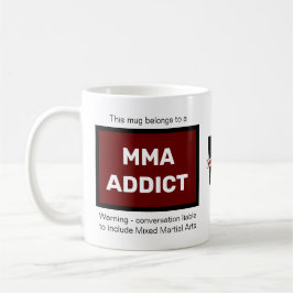Caneca De Café Viciado em MMA Adicione seu nome Monograma inicial