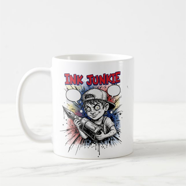 CANECA DE CAFÉ VICIADO EM TINTA (Esquerda)