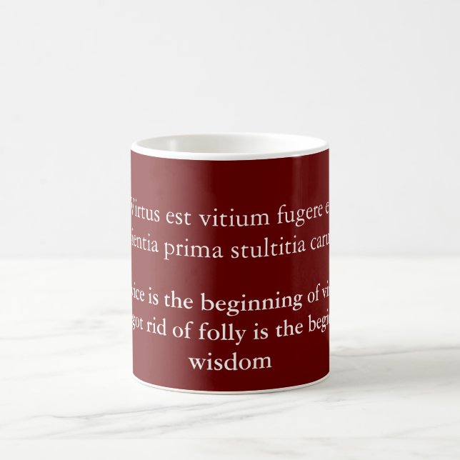 Caneca De Café Vício e virtude, citação de Horace (Centro)