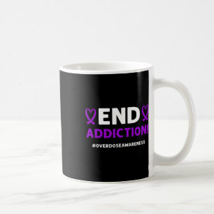 Caneca De Café Vício final! Fita Roxa. Sensibilização para a sobr